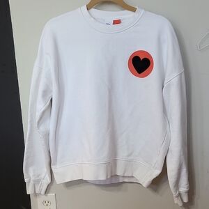 Zara Marco Oggian White Heart Love Sweatshirt Unisex Size Large